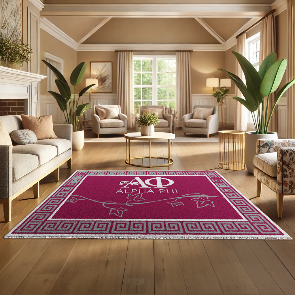 Alpha Phi "Growth" Rug (7'8" x 10'9") - Greek-Rugs.com