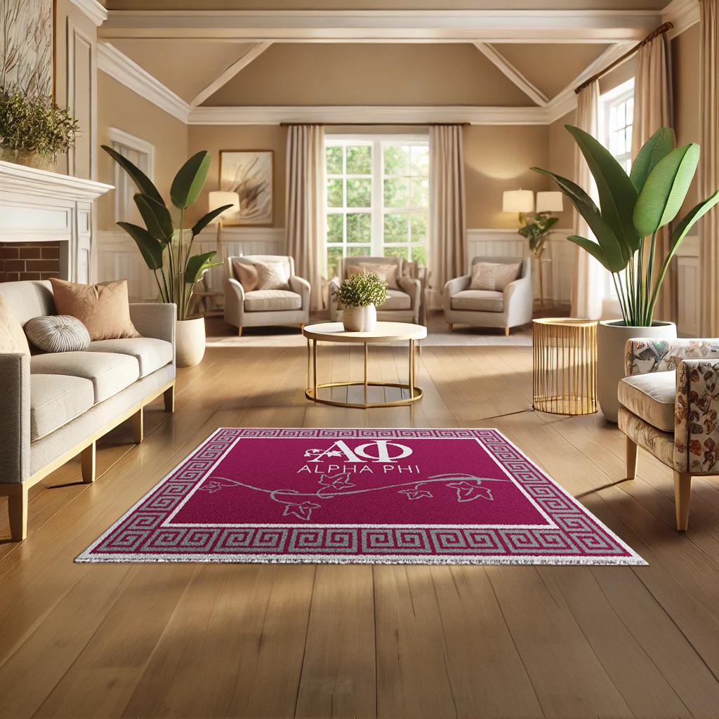 Alpha Phi "Growth" Rug (5'4" x  7'8") - Greek-Rugs.com