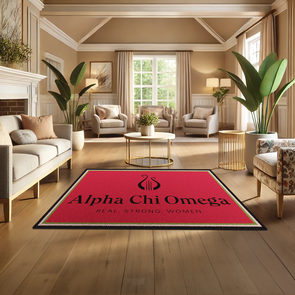 Alpha Chi Omega "Spirit" Rug (5'4" x  7'8") - Greek-Rugs.com