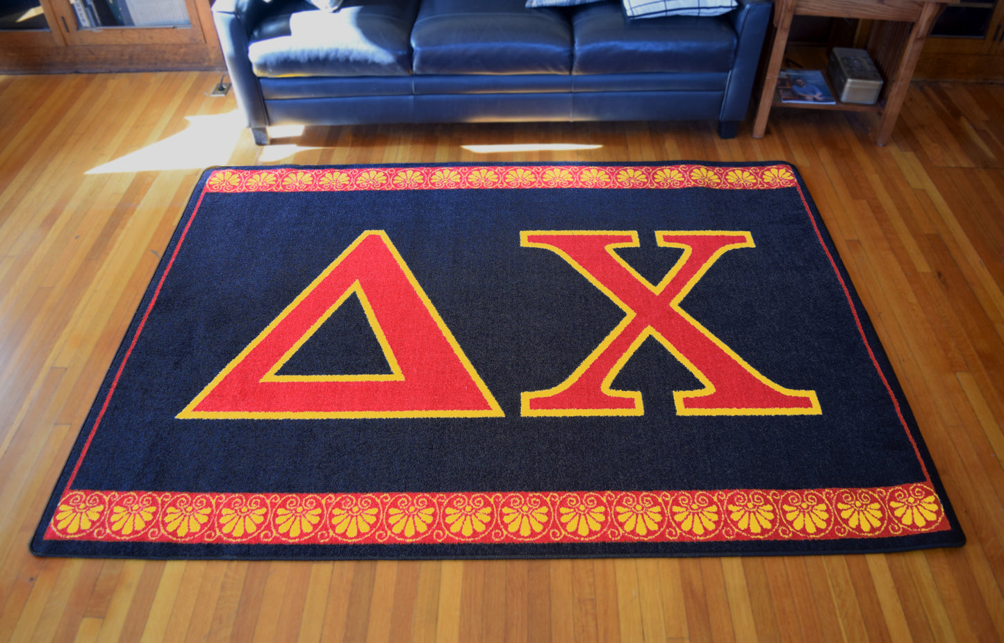 Delta Chi "Letters" Rug (7'8" x 10'9") - Greek-Rugs.com