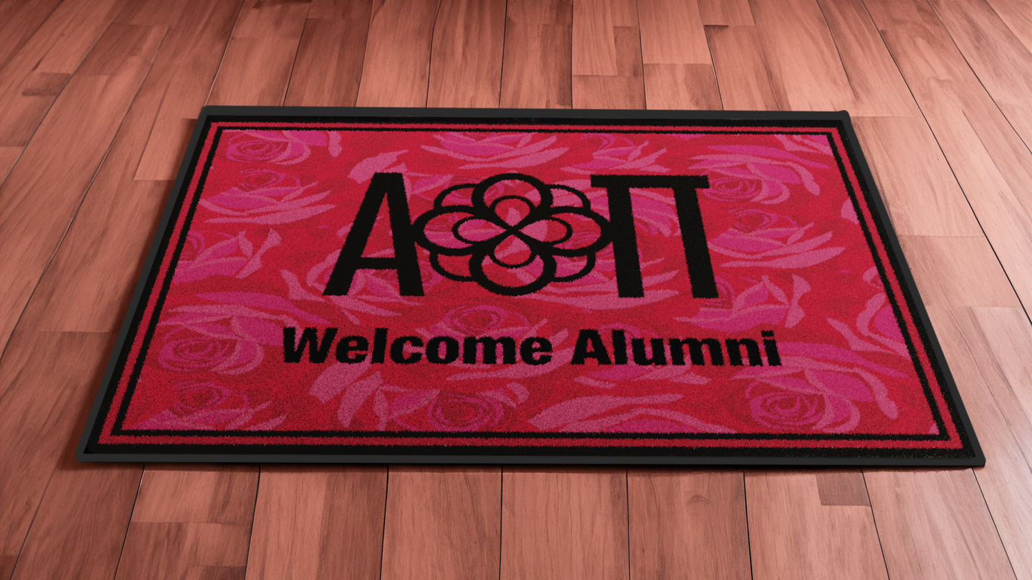 Alpha Omicron Pi "Alumni" Mat (4' x 6') - Greek-Rugs.com