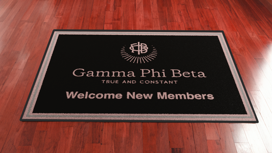 Gamma Phi Beta "New Members" Mat (4' x 6') - Greek-Rugs.com