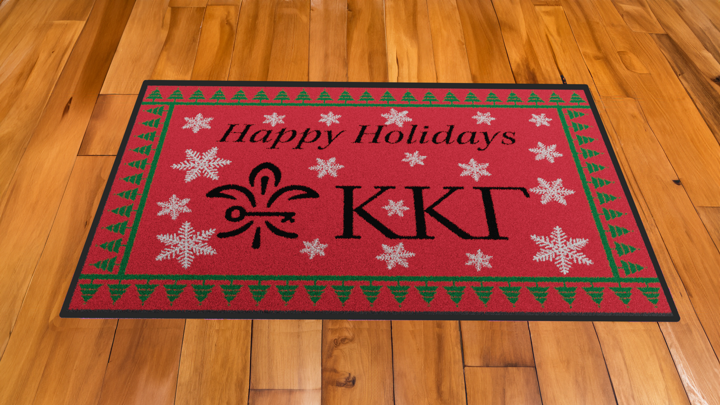 Kappa Kappa Gamma "Happy Holidays" Mat (4' x 6')