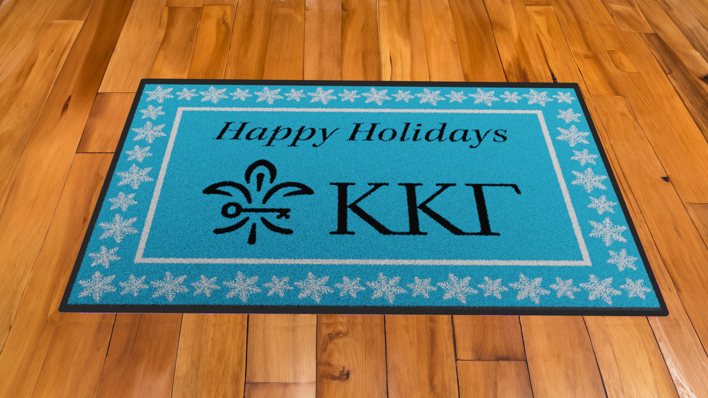 Kappa Kappa Gamma "Fresh Snow" Mat (4' x 6')