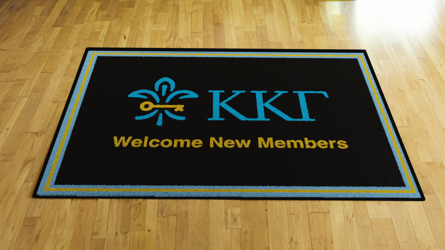 Kappa Kappa Gamma "New Members" Mat (4' x 6') - Greek-Rugs.com