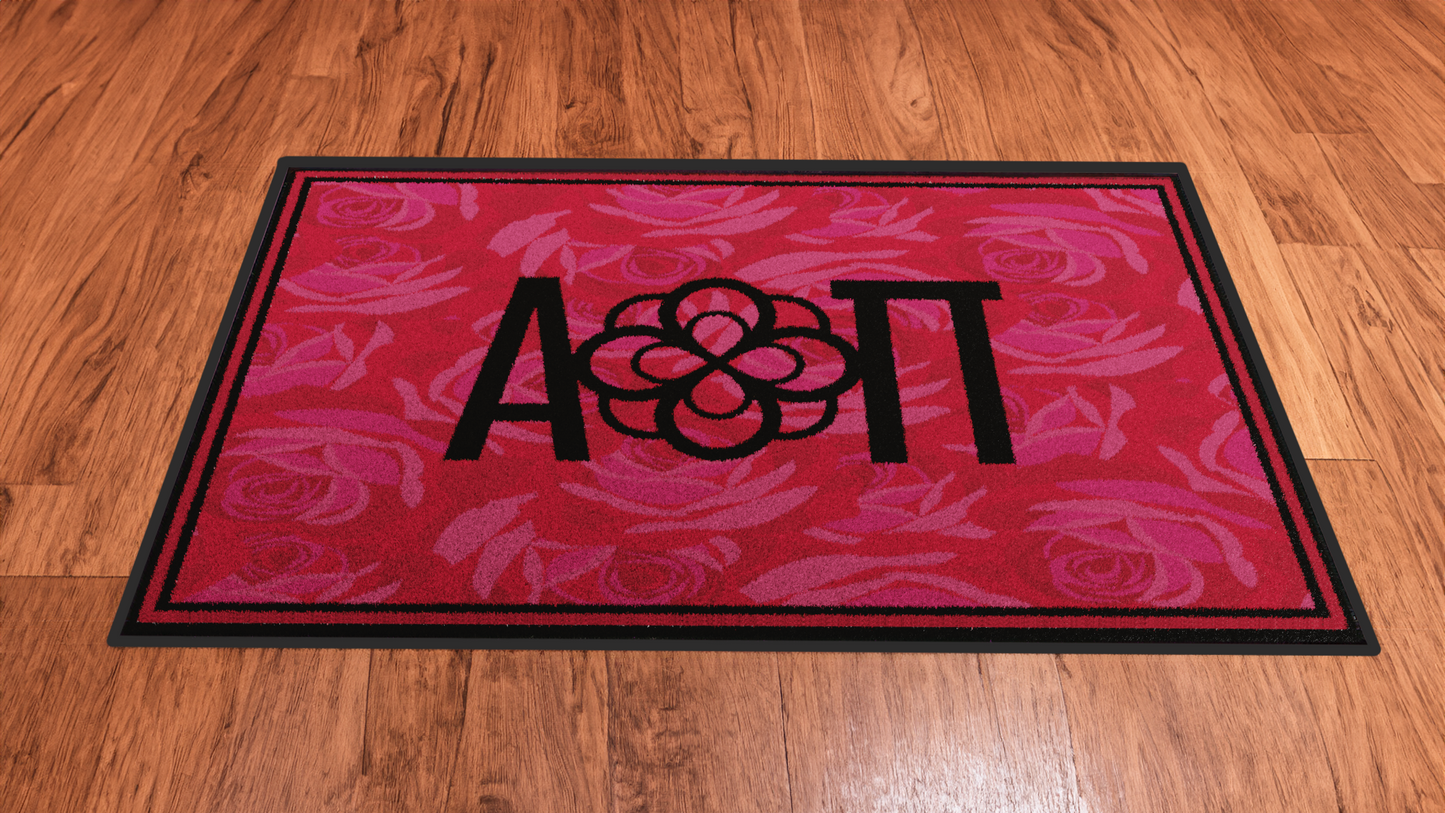 Alpha Omicron Pi "Letters" Mat (4' x 6') - Greek-Rugs.com