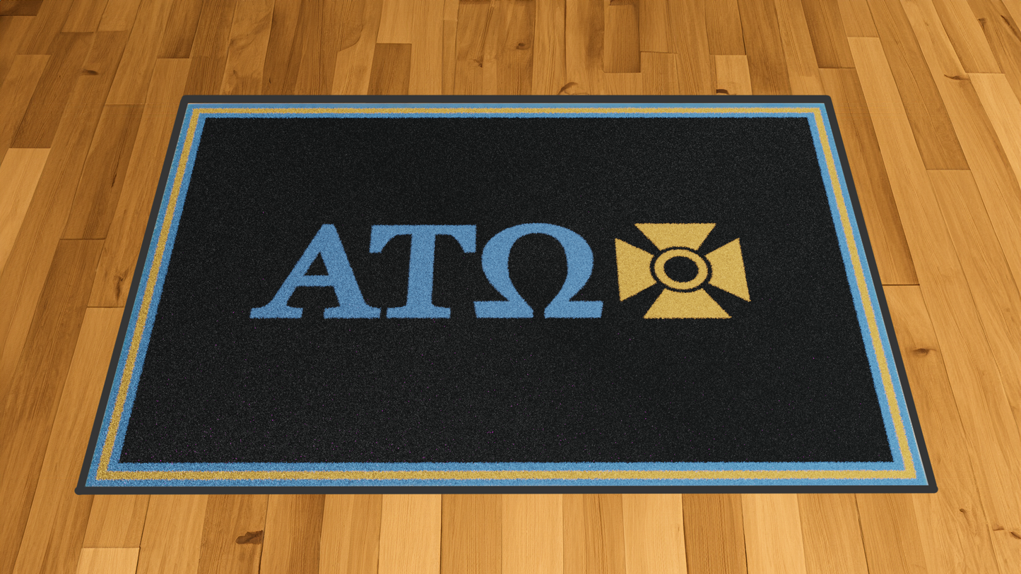 Alpha Tau Omega "Letters" Mat (4' x 6') - Greek-Rugs.com